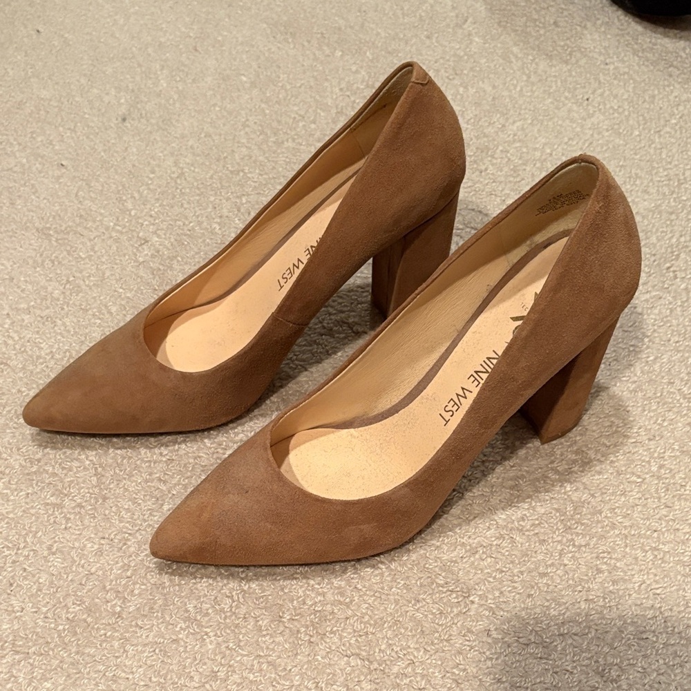 Nine West Tan Heeled Pumps